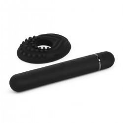Черный мини-вибратор Le Wand Baton с текстурированной насадкой - 11,9 см. Черный мини-вибратор Le Wand Baton с текстурированной насадкой - 11,9 см.