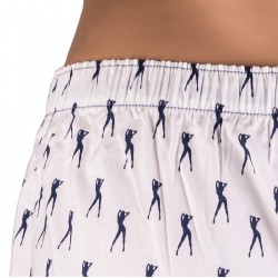 Мужские хлопковые трусы-шорты HUSTLER  голубые и с танцовщицами, S