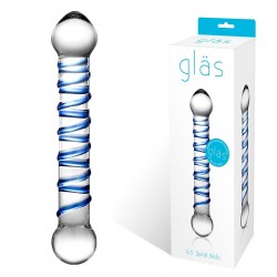 Прозрачный фаллос с голубой спиралью Spiral Dildo - 17 см. Прозрачный фаллос с голубой спиралью Spiral Dildo - 17 см.