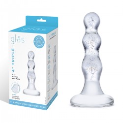 Блестящая прозрачная анальная елочка из стекла, 9 см Блестящая прозрачная анальная елочка из стекла, 9 см
