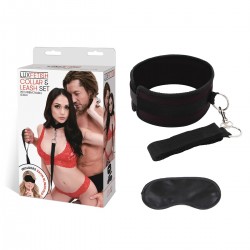 Черный ошейник с длинным поводком Collar and Leash Set Черный ошейник с длинным поводком Collar and Leash Set