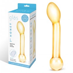 Золостистый стеклянный стимулятор простаты, 17 см. Золостистый стеклянный стимулятор простаты, 17 см.