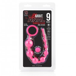 Розовая анальная цепочка из 9 шариков - 30 см. Розовая анальная цепочка из 9 шариков - 30 см.