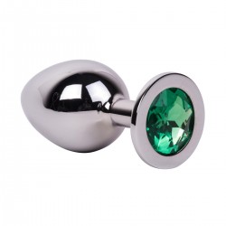 Большой стальной плаг с зеленым кристаллом Green Lime - 9,5 см. Большой стальной плаг с зеленым кристаллом Green Lime - 9,5 см.