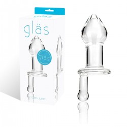 Прозрачный стеклянный анальный плаг с ручкой - 12 см. Прозрачный стеклянный анальный плаг с ручкой - 12 см.