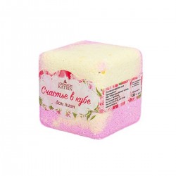 Шипучая соль для ванн Счастье в кубе с ароматом пиона, 130 г Шипучая соль для ванн Счастье в кубе с ароматом пиона, 130 г