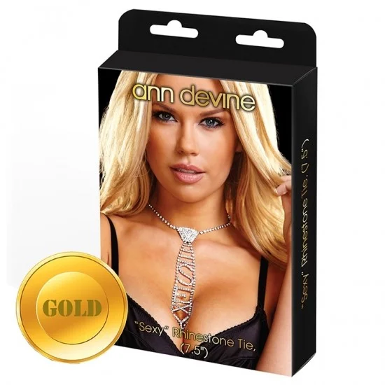 Золотистый галстук из кристаллов SEXY DIA-4-GLD Золотистый галстук из кристаллов SEXY DIA-4-GLD