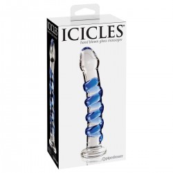 Стеклянный стимулятор Icicles No. 5 - Clear/Blue Стеклянный стимулятор Icicles No. 5 - Clear/Blue