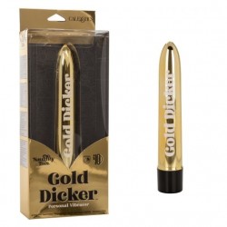 Золотистый классический вибратор Naughty Bits Gold Dicker Personal Vibrator - 19 см. Золотистый классический вибратор Naughty Bits Gold Dicker Personal Vibrator - 19 см.