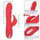 Красный вибромассажер-кролик с функцией нагрева Heated Silicone Ultra-Soft Rabbit - 21,5 см.