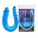 Двухсторонний фаллоимитатор Twin Head Double Dong голубого цвета - 29,8 см. EE-10013-2
