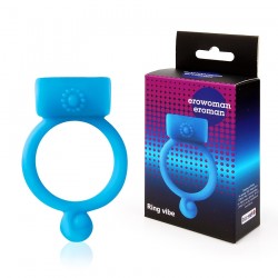 Синее силиконовое кольцо с вибрацией Синее силиконовое кольцо с вибрацией