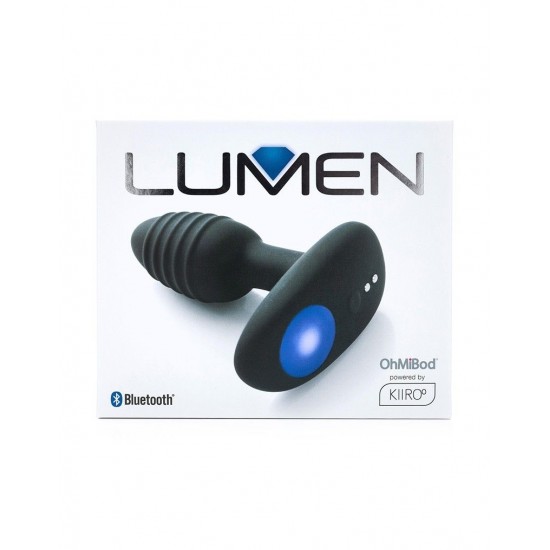 Черный интерактивный вибратор OhMiBod Lumen for Kiiroo с подсветкой - 10,2 см.