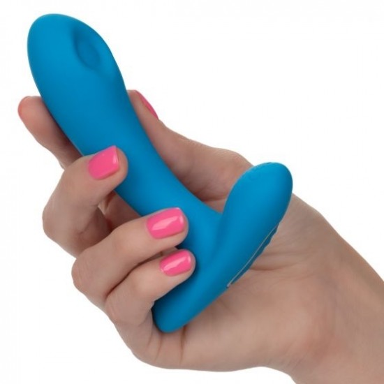 Голубой массажер простаты Silicone Remote Pulsing Pleaser - 11,5 см.