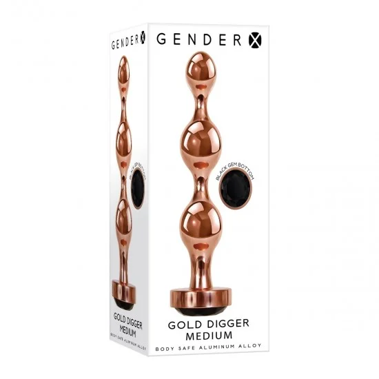 Gender X GOLD DIGGER MEDIUM Золотой анальный стимулятор-елочка средний GX-BP-9130-2 Gender X GOLD DIGGER MEDIUM Золотой анальный стимулятор-елочка средний GX-BP-9130-2