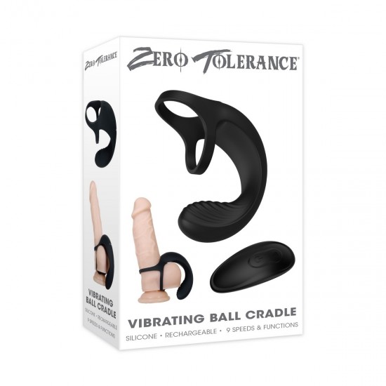 Zero Tolerance VIBRATING BALL CRADLE Эрекционное кольцо с вибрацией и стимуляцией мошонки с пультом ДУ