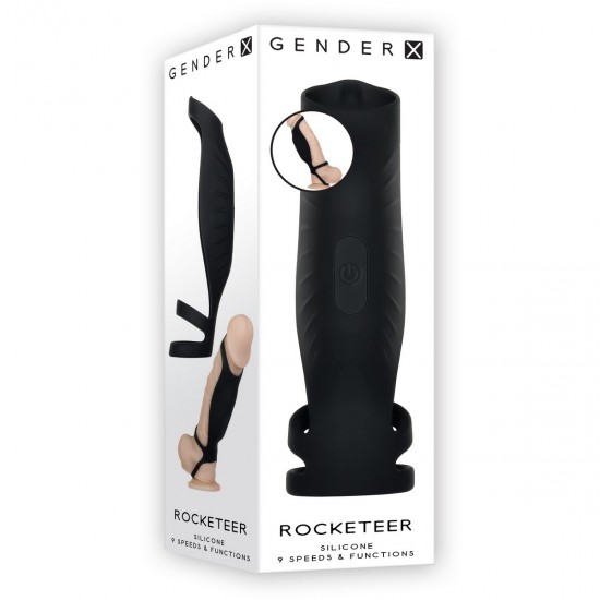 Gender X ROCKETEEER Поддерживающая сбруя на пенис с эрекционным кольцом и подхватом мошонки