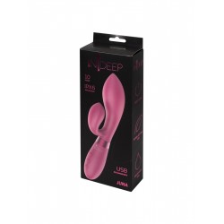 Малиновый вибратор-кролик Indeep Juna - 21,5 см. Малиновый вибратор-кролик Indeep Juna - 21,5 см.