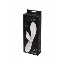 Белый вибратор-кролик Indeep Malena - 21,5 см. Белый вибратор-кролик Indeep Malena - 21,5 см.