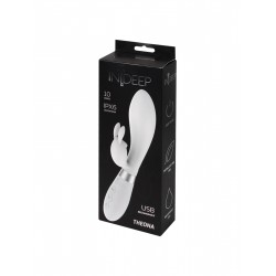 Белый вибратор-кролик Indeep Theona - 21,5 см. Белый вибратор-кролик Indeep Theona - 21,5 см.