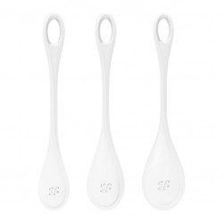 Набор из 3 белых вагинальных шариков Yoni Power 1 Набор из 3 белых вагинальных шариков Yoni Power 1