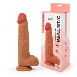 Реалистичный фаллоимитатор Erowoman телесного цвета с мошонкой Реалистичный фаллоимитатор Erowoman телесного цвета с мошонкой