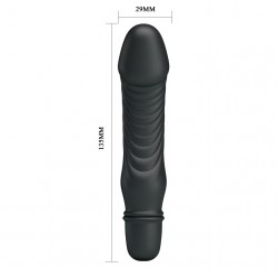Черный мини-вибратор Stev -13,5 см. Черный мини-вибратор Stev -13,5 см.