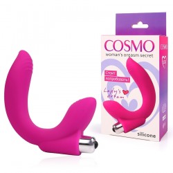 Розовый U-образный вибромассажер Сosmo - 19 см.