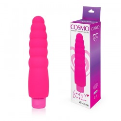 Розовый силиконовый вибратор Cosmo - 15 см. Розовый силиконовый вибратор Cosmo - 15 см.