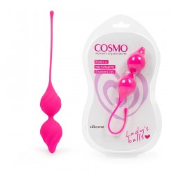 Ярко-розовые вагинальные шарики со смещенным центром тяжести