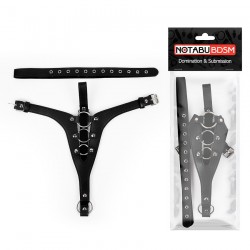 Кожаные черные трусики для страпона Кожаные черные трусики для страпона