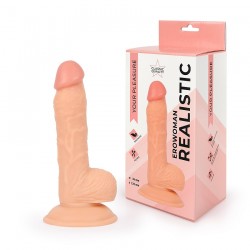 Реалистичный фаллоимитатор Erowoman телесного цвета - 18 см. Реалистичный фаллоимитатор Erowoman телесного цвета - 18 см.