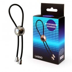 Черное эрекционное кольцо-лассо