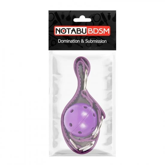 Фиолетовый кляп-шарик на регулируемом ремешке с кольцами NTB-80534 Фиолетовый кляп-шарик на регулируемом ремешке с кольцами NTB-80534