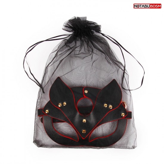 Черно-красная игровая маска с ушками