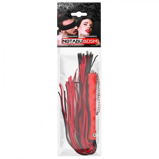 Красно-черная многохвостая плеть-флоггер - 40 см.