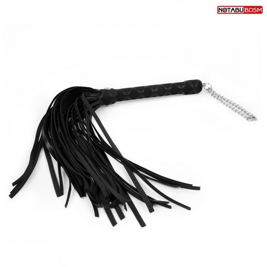 Черная многохвостая плеть-флоггер - 40 см.