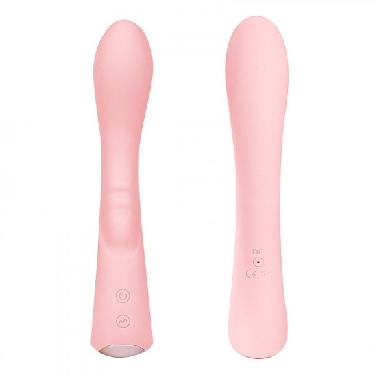 Нежно-розовый вибромассажер 6 Silicone G-Spot Fun - 19,1 см.