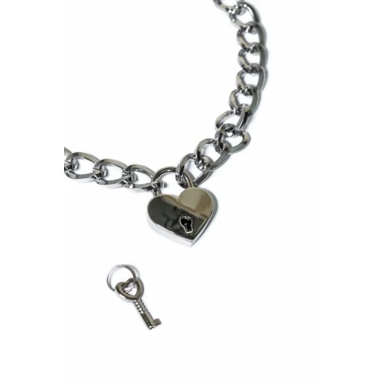 Серебристый ошейник Embrace с ключиком 1093-01lola Серебристый ошейник Embrace с ключиком 1093-01lola