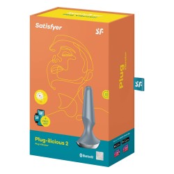 Plug-ilicious 2 Анальная пробка с вибрацией и управлением через Bluetooth, серебристый Plug-ilicious 2 Анальная пробка с вибрацией и управлением через Bluetooth, серебристый