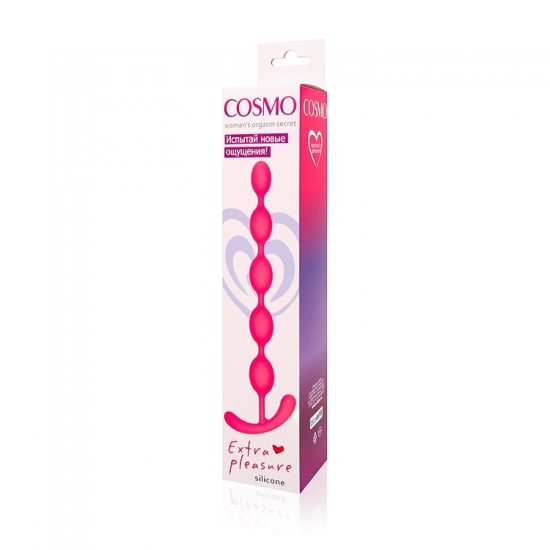 Ярко-розовая анальная цепочка Cosmo - 22,3 см.