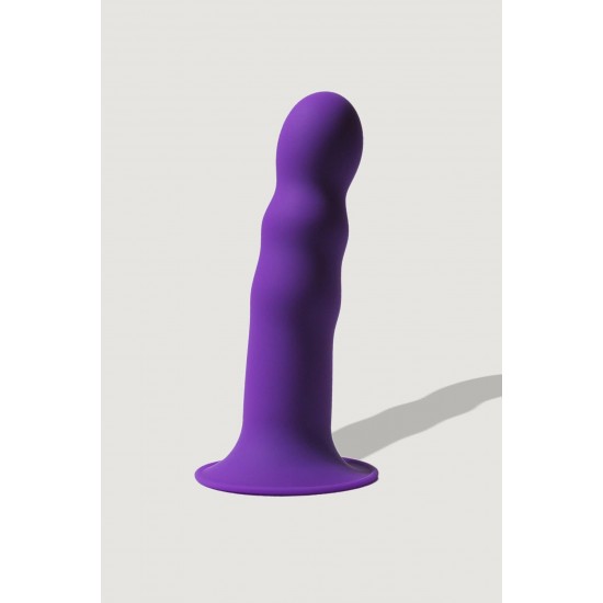 Дилдо на присоске с двойной плотностью с рельефной головкой HITSENS 03 LILA ADRIEN LASTIC DILDO DUAL DENSITY 