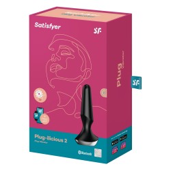 Plug-ilicious 2 Анальная пробка с вибрацией и управлением через Bluetooth, черная Plug-ilicious 2 Анальная пробка с вибрацией и управлением через Bluetooth, черная