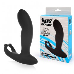 Чёрный массажёр простаты с вибрацией Activator Of Male Power - 11,4 см.
