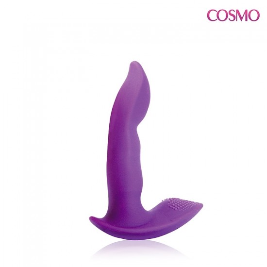 Фиолетовый силиконовый вибромассажер  Cosmo - 9,5 см.