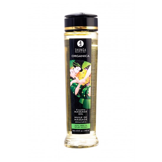 Масло для массажа Shunga Organica Exotic Green Tea, натуральное, расслабляющее, зеленый чай, 240 мл