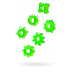 Набор колец на пенис 6 шт TOYFA, TPE, зеленый Набор колец на пенис 6 шт TOYFA, TPE, зеленый