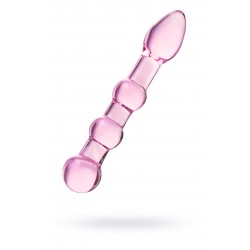 Двусторонний фаллоимитатор Sexus Glass, стекло, розовый, 18 см Двусторонний фаллоимитатор Sexus Glass, стекло, розовый, 18 см