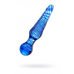 Двусторонний фаллоимитатор Sexus Glass, стекло, синий, 17 см Двусторонний фаллоимитатор Sexus Glass, стекло, синий, 17 см