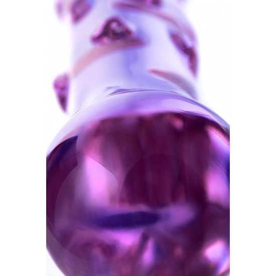 Двусторонний фаллоимитатор Sexus Glass, стекло, фиолетовый, 19,5 см